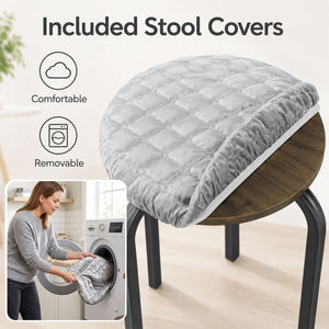 18 Inch Round Stackable Stools with Removable Washable Covers-Set of 6
