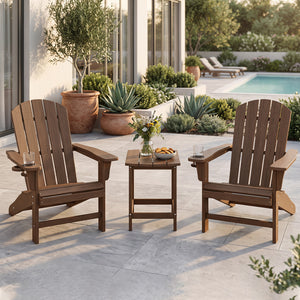 18 Inch Weather Resistant Side Table for Garden Yard Patio-Coffee