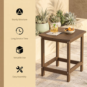 18 Inch Weather Resistant Side Table for Garden Yard Patio-Coffee