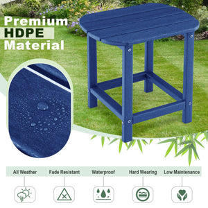 18 Inch Weather Resistant Side Table for Garden Yard Patio-Navy