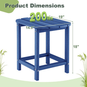 18 Inch Weather Resistant Side Table for Garden Yard Patio-Navy