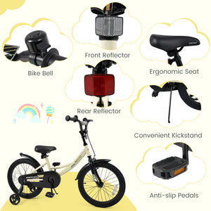 18 Inches Kids Bike Sport Bicycle with Removable Training Wheels