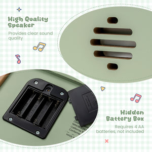 18 Keys Wooden Piano for Kids with Removable Music Stand-Green
