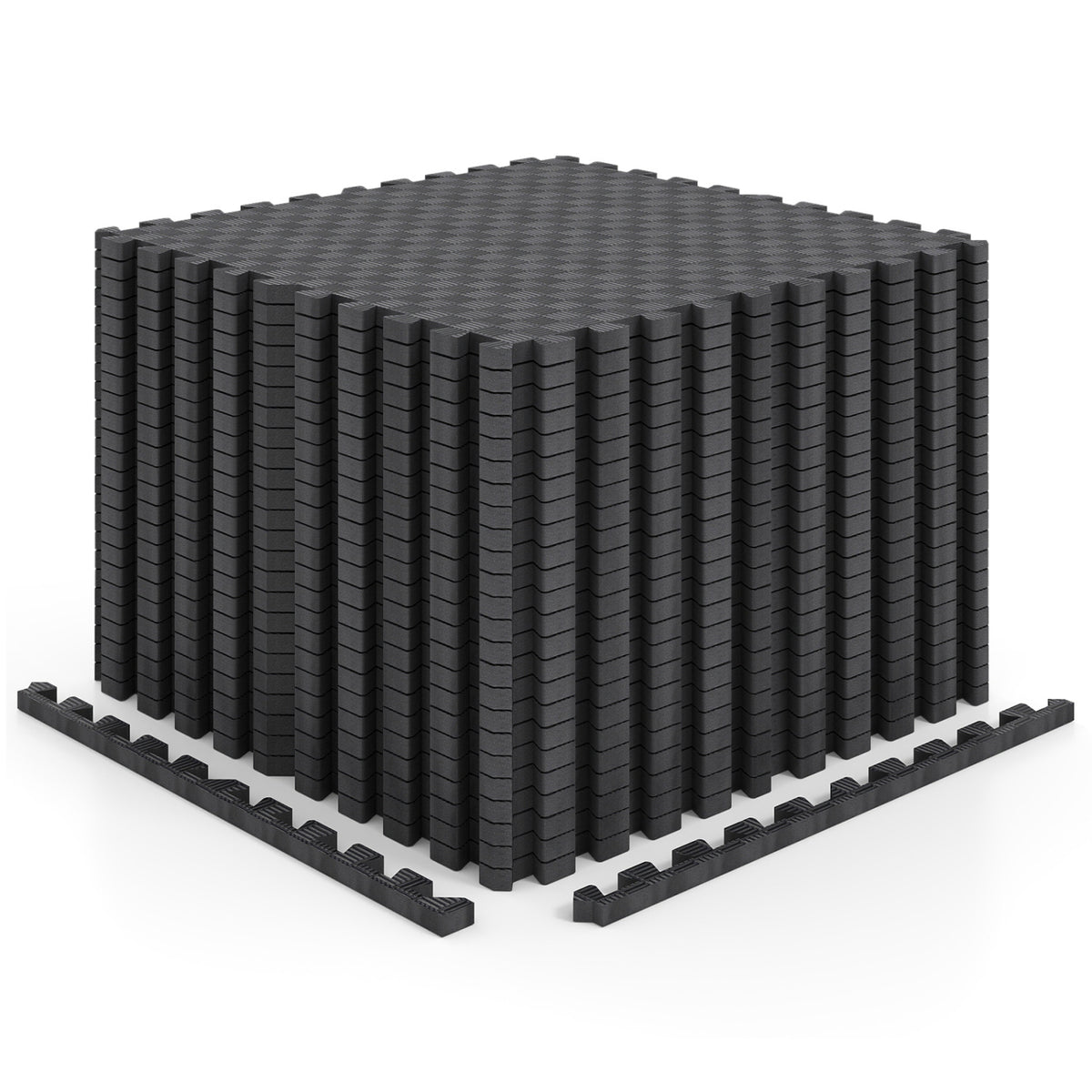 18 PCS Puzzle Exercise Mat EVA Foam Interlocking Floor Tiles-Black