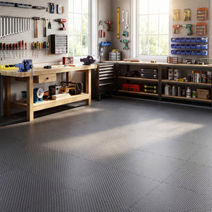 18 PCS Puzzle Exercise Mat EVA Foam Interlocking Floor Tiles-Black