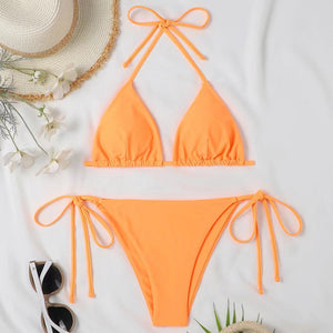 Swimwear Women Bandage Women Triangle Bathing Suits 2 Pieces Bikini Bowknot Swimsuit Bikini Set Swimwear Bikini Sets Bikinis Bathing Suit Push Up Swimsuit Summer Beachwear