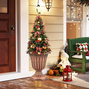 18 inch Tall Vintage Planters Set of 2 with Pedestal Base and Pre-marked Drain Hole-Bronze