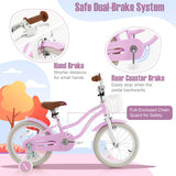 Children Bicycle with Front Handbrake and Rear Coaster Brake-Purple