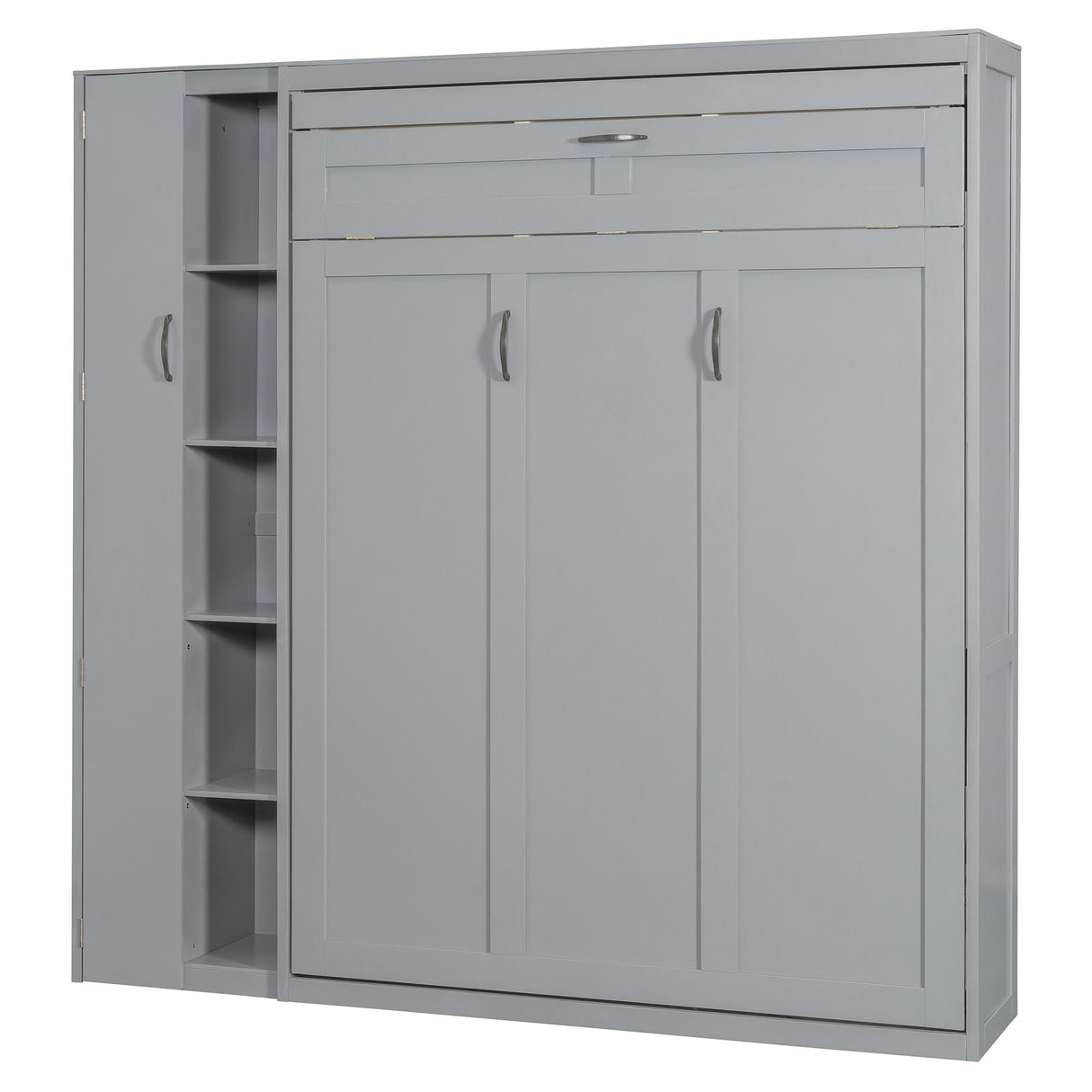 Murphy Wall Bed With Shelves, Wardrobe And LED Lights by Couch.com