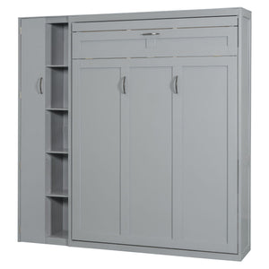 Murphy Wall Bed With Shelves, Wardrobe And LED Lights by Couch.com
