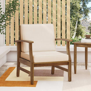 Perla Contemporary Club Chair with Water-Resistant Cushion