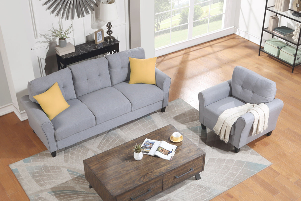 Modern Living Room Sofa Set Linen Upholstered Couch Furniture For Home Office by Couch.com