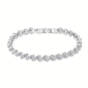 18K Golden Plated Stainless Steel Bracelet with Rhinestone Embellishments