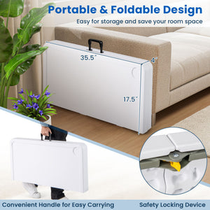 35 Inch 4 Player Game Card Folding Mahjong Table with Cup Holders-Navy