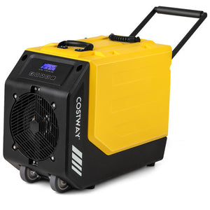 190 PPD Commercial Dehumidifier with Pump and 2 Wheels-Yellow