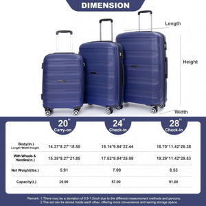 3 Piece Set Hardshell Suitcase Spinner Wheels by Couch.com