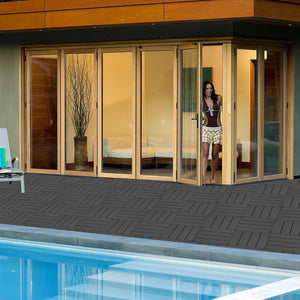 Plastic Interlocking Deck Tiles, Waterproof All Weather Use by Couch.com