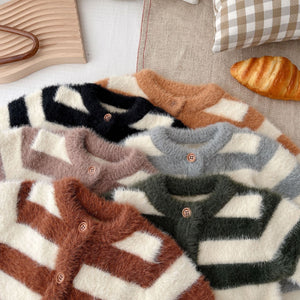 Baby Jumpsuit Baby Mink Fur Striped Romper
