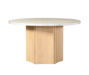 Qwin - Marble Top Round Dining Table - Natural by Couch.com