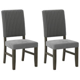 Dining Chair Set of 2 Mid-Century Modern Velvet Fabric Upholstered Chairs-Grey