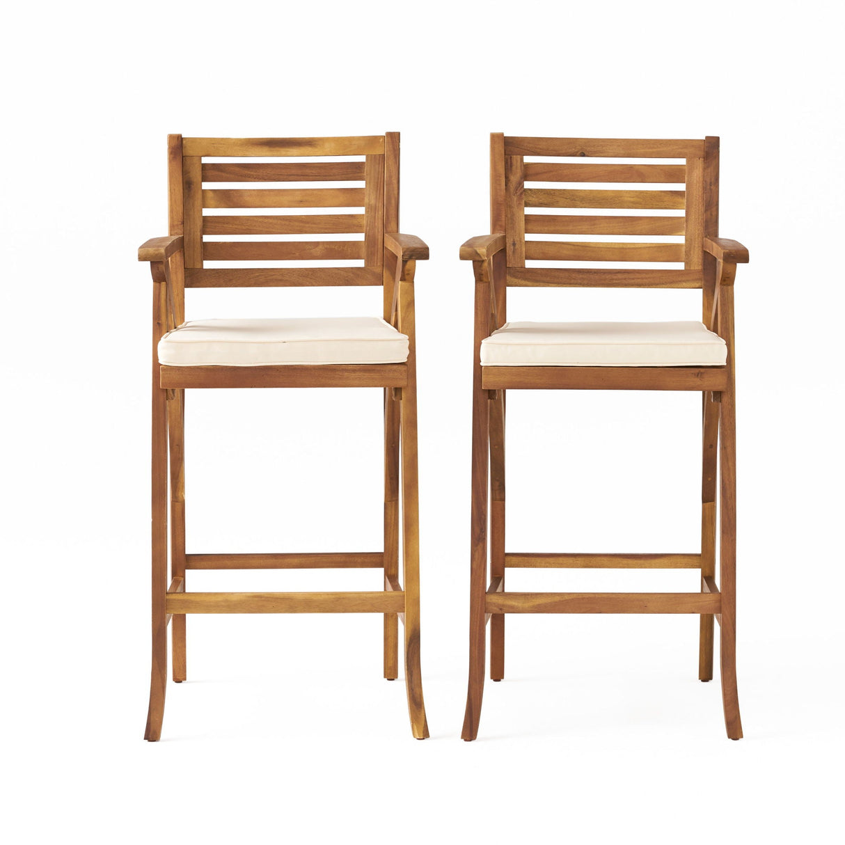 Barstool With Soft Curved Lines And Sturdy Frame (Set of 2) - Brown by Couch.com