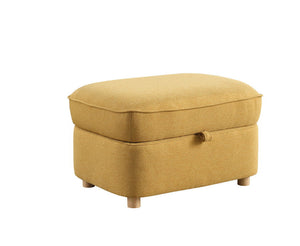 Huckleberry - Linen Accent Chair With Storage Ottoman And Folding Side Table by Couch.com
