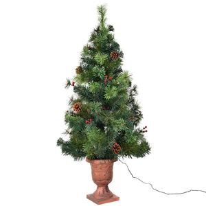 LED Christmas Tree with Red Berries Pine Cones-4 Feet