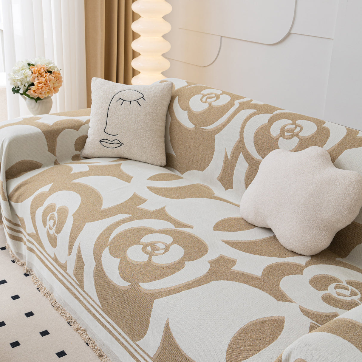 Chenille Sofa Cover Blanket, Couch Cover Blanket Throws for Couches Living Room Furniture Throw Covers