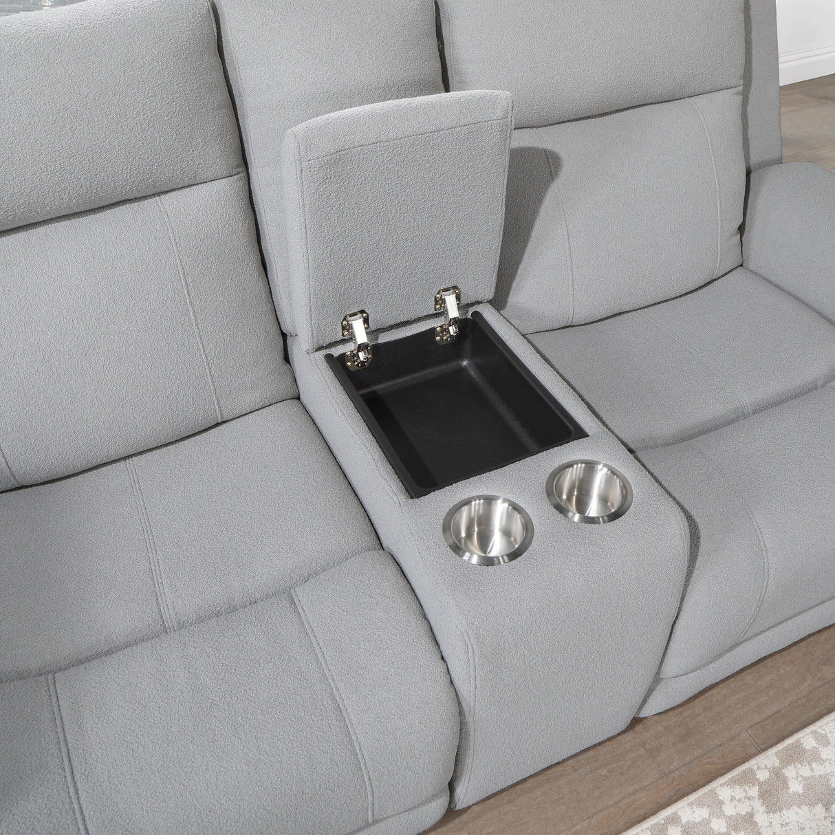 Eco - Console Reclining Loveseat - Gray by Couch.com