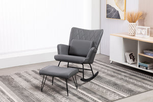 Rocking Accent Chair With Lumbar Pillow And Ottoman by Couch.com