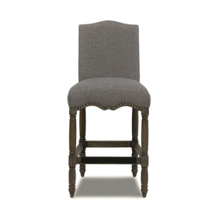Odette - Farmhouse Upholstered Counter Height Bar Stool - Heathered Gray by Couch.com