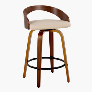 Grotto - Mid Century Modern Fixed Height Counter Stool With Swivel With Round Footrest (Set of 2) by Couch.com
