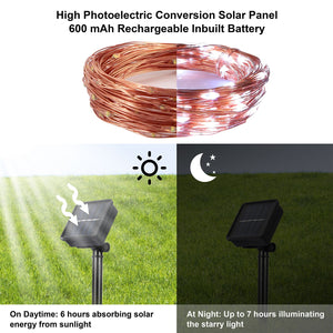 100 LEDs Solar String Lights Outdoor IP65 Waterproof Copper Wire String Lights Solar LED Fairy Lamps Wedding Party Festival by DirectDeals