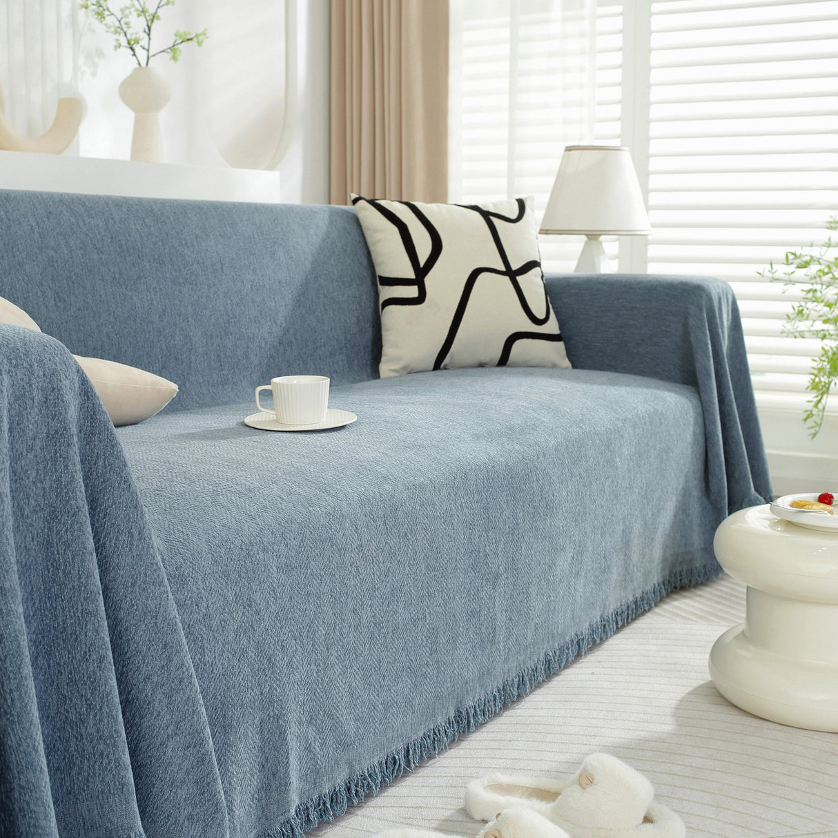 Chenille Herringbone Couch Protector Blanket, Stylish Throw Blankets for Couch and Couch Throw Cover