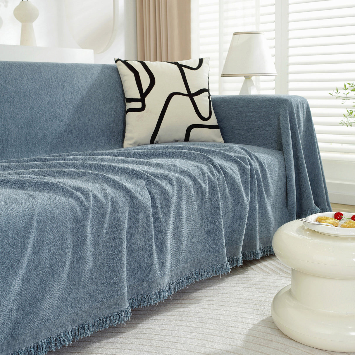 Chenille Herringbone Couch Protector Blanket, Stylish Throw Blankets for Couch and Couch Throw Cover