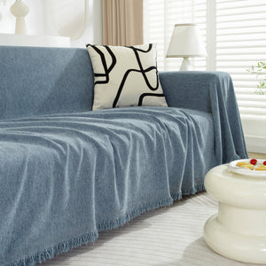 Chenille Herringbone Couch Protector Blanket, Stylish Throw Blankets for Couch and Couch Throw Cover