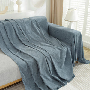 Chenille Herringbone Couch Protector Blanket, Stylish Throw Blankets for Couch and Couch Throw Cover