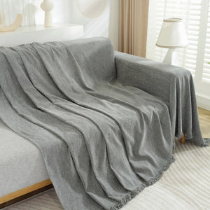 Chenille Herringbone Couch Protector Blanket, Stylish Throw Blankets for Couch and Couch Throw Cover