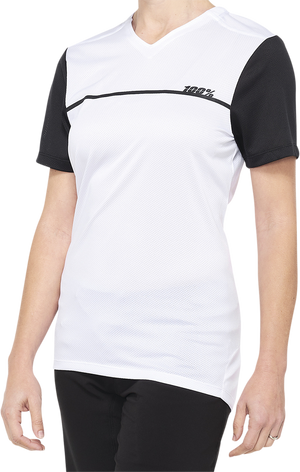 100% Women's Ridecamp Jersey - Short-Sleeve - White/Black - Large 40035-00008