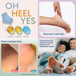 Dr. Frederick's Original Moisturizing Heel Socks for Cracked Heel Treatment - 2 Pairs - Heel Socks for Dry Cracked Feet - Cracked Heel Repair - Heal Dry Heels - Foot Care for Women & Men - Jojoba Oil