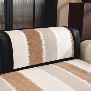 Striped Colorblock Non-Slip Sectional Couch Covers, Chenille Sofa Protector Cover