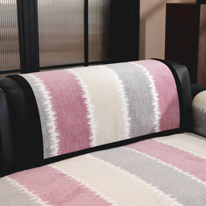 Striped Colorblock Non-Slip Sectional Couch Covers, Chenille Sofa Protector Cover