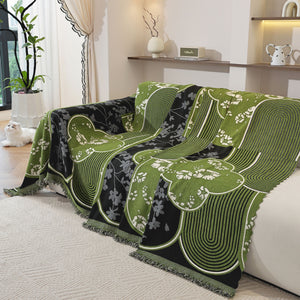 Modern Retro Sofa Throw - Decorative, Washable Chenille Blanket & Couch Protector