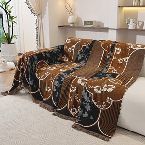 Modern Retro Sofa Throw - Decorative, Washable Chenille Blanket & Couch Protector