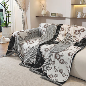 Modern Retro Sofa Throw - Decorative, Washable Chenille Blanket & Couch Protector