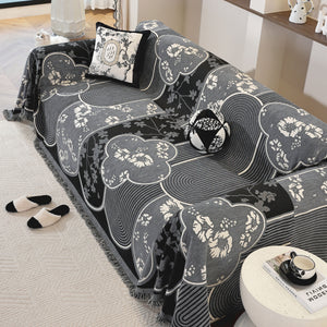 Modern Retro Sofa Throw - Decorative, Washable Chenille Blanket & Couch Protector