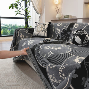 Modern Retro Sofa Throw - Decorative, Washable Chenille Blanket & Couch Protector