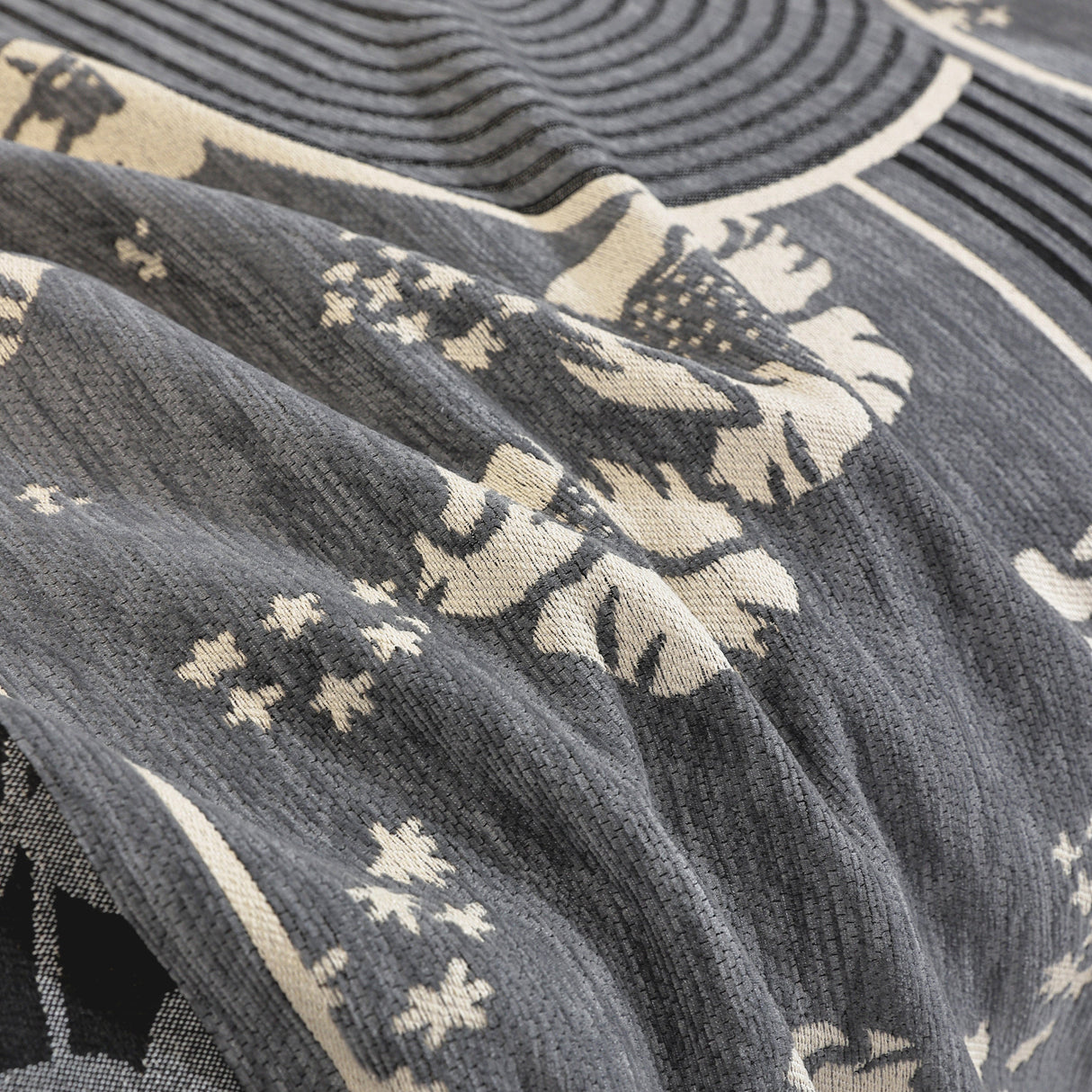 Modern Retro Sofa Throw - Decorative, Washable Chenille Blanket & Couch Protector