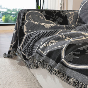 Modern Retro Sofa Throw - Decorative, Washable Chenille Blanket & Couch Protector