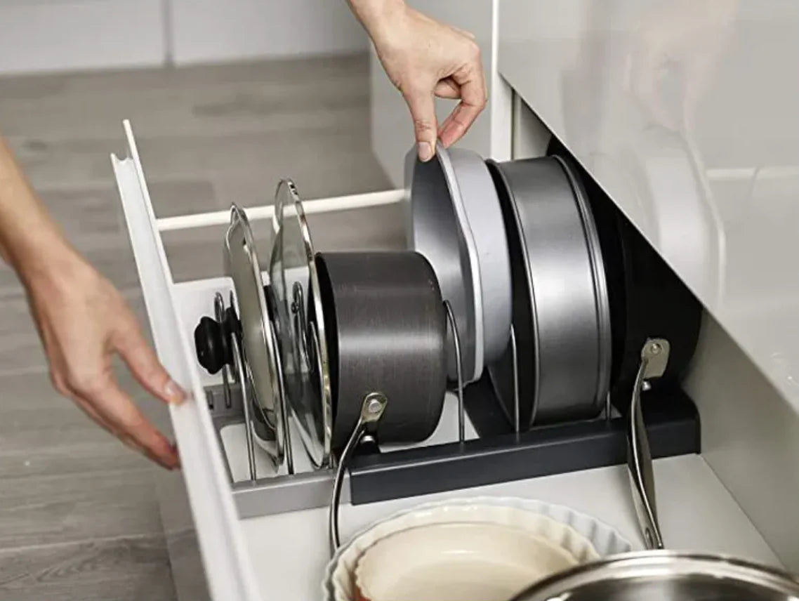 Stainless Steel Adjustable Pot Lid Rack